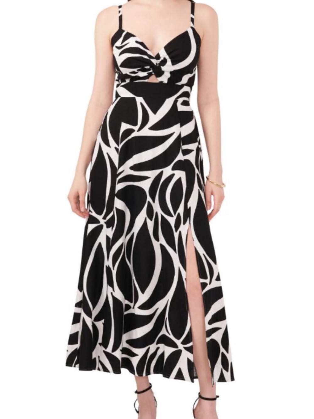 1. State Tie-Back Twist-Front Linen Maxi Dress